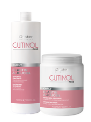 Tratament pentru par ondulat cu Elastina si Ulei de Jojoba - OYSTER Cutinol Plus Curly Pack Salon Size